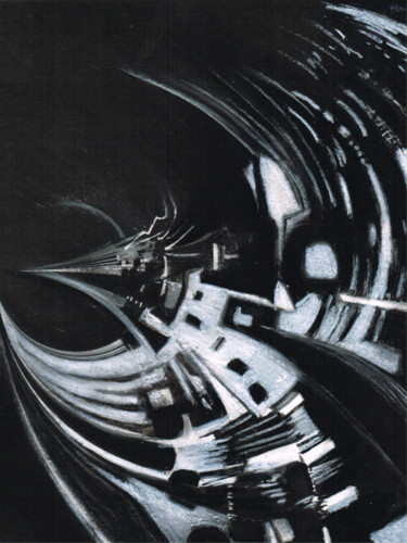 Картина под названием "mouvement sonore" - Bruno Keip, Подлинное произведение искусства, Древесный уголь