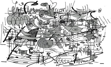 Dessin intitulée "ecriture rythmique" par Bruno Keip, Œuvre d'art originale