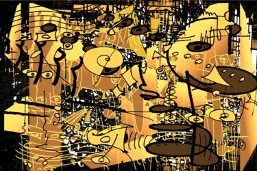 Dessin intitulée "ecriture rythmique" par Bruno Keip, Œuvre d'art originale