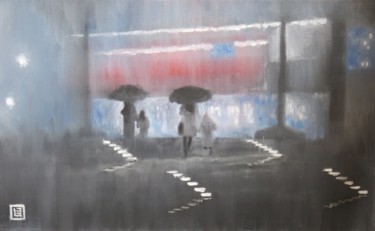 Картина под названием "The Peak (Hong Kong)" - Bruno Lebayle, Подлинное произведение искусства, Масло