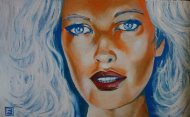 Schilderij getiteld "Monica" door Bruno Lebayle, Origineel Kunstwerk, Olie