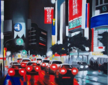 Painting titled "Shinjuku (Tokyo)" by Bruno Lebayle, Original Artwork, Oil