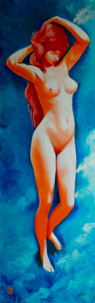 Painting titled "Mado au ciel" by Bruno Lebayle, Original Artwork, Oil