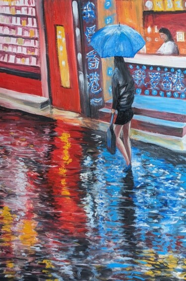 Картина под названием "I love Hong Kong" - Bruno Lebayle, Подлинное произведение искусства, Масло