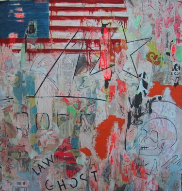 Painting titled "Composition N°3" by Bruno Leblais, Original Artwork, Collages