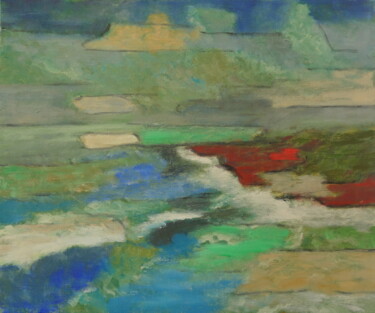 Pintura intitulada "tempête côte sauvage" por Bruno Leblais, Obras de arte originais, Óleo