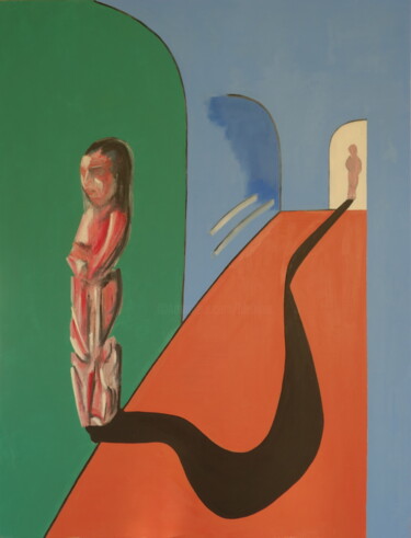 Pintura intitulada "chemin de pensée N°2" por Bruno Leblais, Obras de arte originais, Óleo