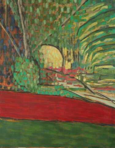 Pintura intitulada "vue de l'atelier" por Bruno Leblais, Obras de arte originais, Óleo