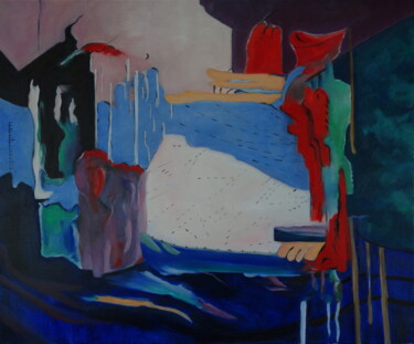 Malerei mit dem Titel "Echange-intro" von Bruno Leblais, Original-Kunstwerk, Öl
