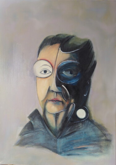 Peinture intitulée "autoportrait série…" par Bruno Leblais, Œuvre d'art originale, Huile