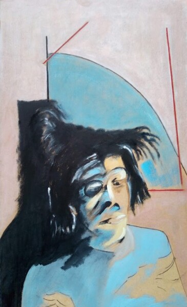 Schilderij getiteld "jean michel basquiat" door Bruno Leblais, Origineel Kunstwerk, Olie
