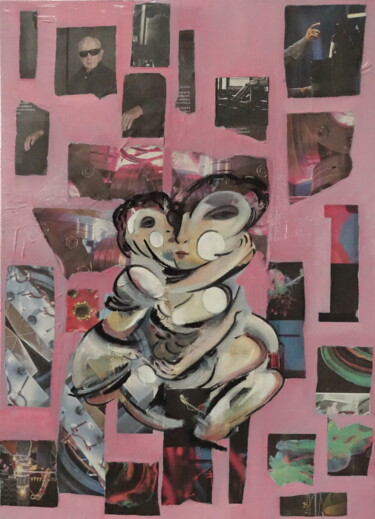 Collages intitulée "affection filiale" par Bruno Leblais, Œuvre d'art originale, Collages