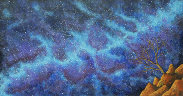 Painting titled "Vers l'infini et au…" by Bruno Lemasson, Original Artwork, Acrylic