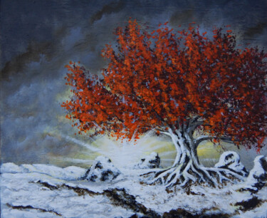 Painting titled "Winter is coming" by Bruno Lemasson, Original Artwork, Acrylic