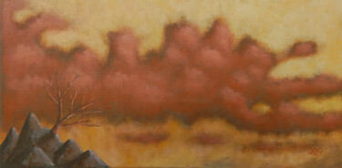 Painting titled "En regardant le ciel" by Bruno Lemasson, Original Artwork, Acrylic