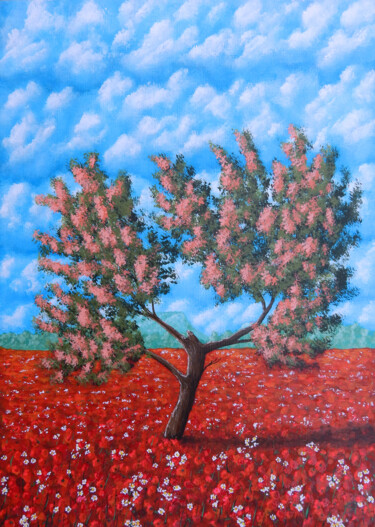 Painting titled "Printemps en Petite…" by Bruno Lemasson, Original Artwork, Acrylic