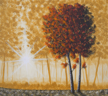 Painting titled "Lumière d'automne" by Bruno Lemasson, Original Artwork, Acrylic