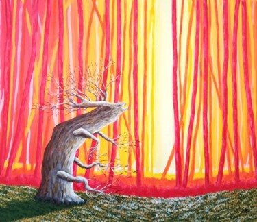 Картина под названием "Chimère" - Bruno Lemasson, Подлинное произведение искусства, Акрил Установлен на Деревянная рама для…
