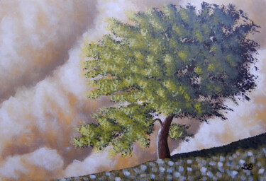 Painting titled "Auprès de mon arbre" by Bruno Lemasson, Original Artwork, Acrylic