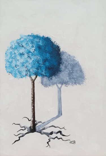 绘画 标题为“Blue” 由Bruno Lemasson, 原创艺术品, 丙烯