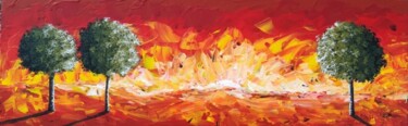 Pintura intitulada "Le feu intérieur" por Bruno Lemasson, Obras de arte originais, Acrílico