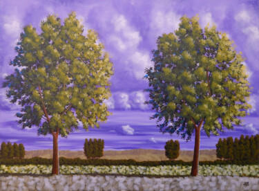 Картина под названием "symphonie violette.…" - Bruno Lemasson, Подлинное произведение искусства, Акрил