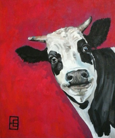 Malerei mit dem Titel "vache" von Bruno Lembeye, Original-Kunstwerk, Acryl