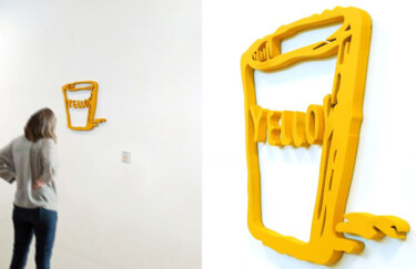 Escultura titulada "Turner's Yellow" por Bruno Lhonneur, Obra de arte original, Acero inoxidable