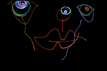 Photographie intitulée "bouche-oeil-20-octo…" par Bruno Mesrine, Œuvre d'art originale, Light Painting