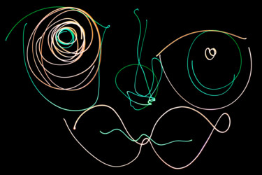 Oeil en émoi Photographie intitulée "Oeil en émoi" par Mesrine, Œuvre d'art originale, Light Painting