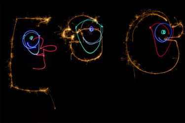 Photographie intitulée "Ego, tu vas bien ?" par Bruno Mesrine, Œuvre d'art originale, Light Painting