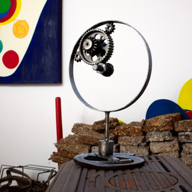 Sculpture intitulée "Cercle mécanique" par Bruno Mesrine, Œuvre d'art originale, Métaux