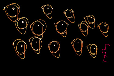 Jaune, jaune, jaune, jaune, r Photographie intitulée "Jaune, jaune, jaune…" par Mesrine, Œuvre d'art originale, Light Painting