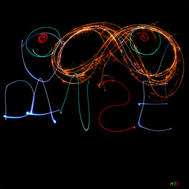 Fotografia intitulada "Danse Maintenant" por Bruno Mesrine, Obras de arte originais, Light Painting