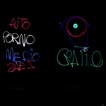 Fotografia intitulada "F" por Bruno Mesrine, Obras de arte originais, Light Painting