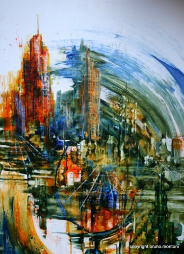Peinture intitulée "Tsunami" par Bruno Montoni, Œuvre d'art originale