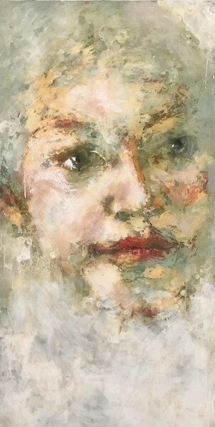 Painting titled "Portrait De Femme P…" by Bruno Raharinosy, Original Artwork, Acrylic