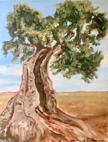 Pintura intitulada "L’olivier, l’arbre…" por Bruno Raharinosy, Obras de arte originais, Acrílico Montado em Armação em madei…
