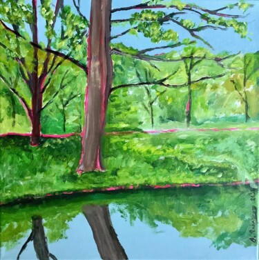 Painting titled "La riviere 1" by Bruno Raharinosy, Original Artwork, Acrylic