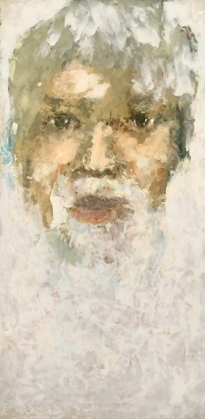 Malerei mit dem Titel "Portrait de mémoire" von Bruno Raharinosy, Original-Kunstwerk, Acryl