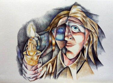 Drawing titled "The Seeker" by Bruno Sciaraffia, Original Artwork, Ink