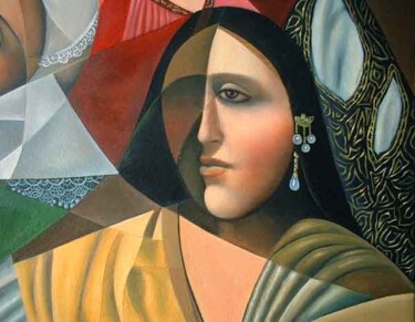 Painting titled "VIOLINISTA DEL 600…" by Bruno Sciaraffia, Original Artwork