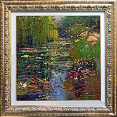 Painting titled "THE STREAM OF WATER…" by Bruno Tinucci, Original Artwork, Oil Mounted on Wood Stretcher frame