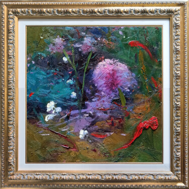 Painting titled "FLORAL HARMONY - IT…" by Bruno Tinucci, Original Artwork, Oil Mounted on Wood Stretcher frame