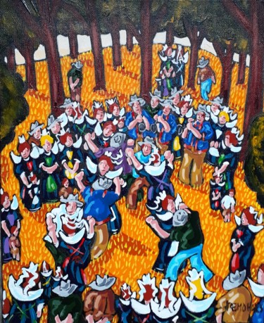Painting titled "Fest Noz" by Bruno Tremohars, Original Artwork, Acrylic