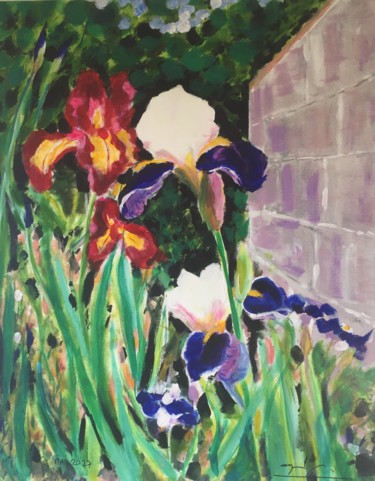 Painting titled "Iris-colors" by Bruno Tupinier, Original Artwork, Acrylic