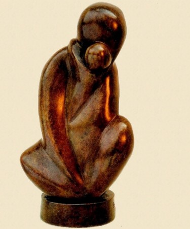 Sculpture intitulée "mere et l'enfant" par Bruno Prelat, Œuvre d'art originale