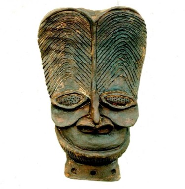 Sculpture intitulée "masque terre cuite" par Bruno Prelat, Œuvre d'art originale