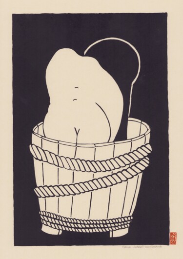 Druckgrafik mit dem Titel "Beauté des faubourg…" von Bruno Albert-Gondrand, Original-Kunstwerk, Siebdruck