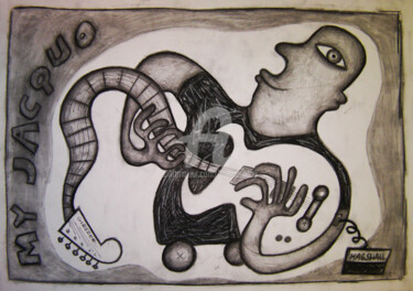Dessin intitulée "my jacquo" par Bruno Antony-Thouret (bruno antony), Œuvre d'art originale, Pastel